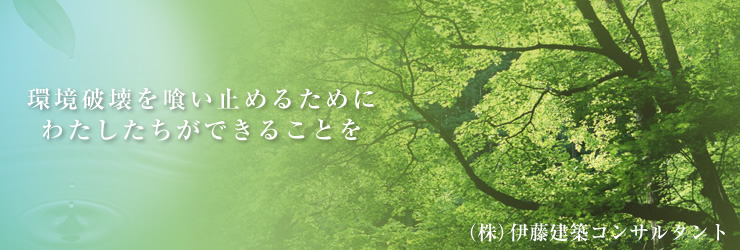 環境破壊を喰い止めるためにわたしたちができることをTOPへ_伊藤建築コンサルタント